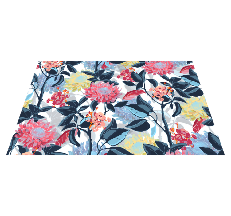 Floral Composition Detail floral vinyl rug - TenStickers