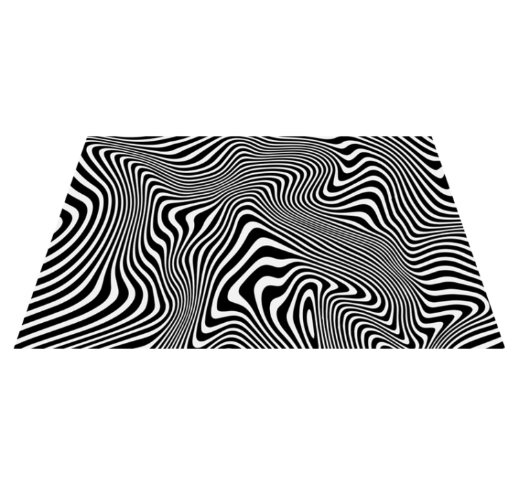 Wavy Optical Illusion stripes vinyl rug - TenStickers