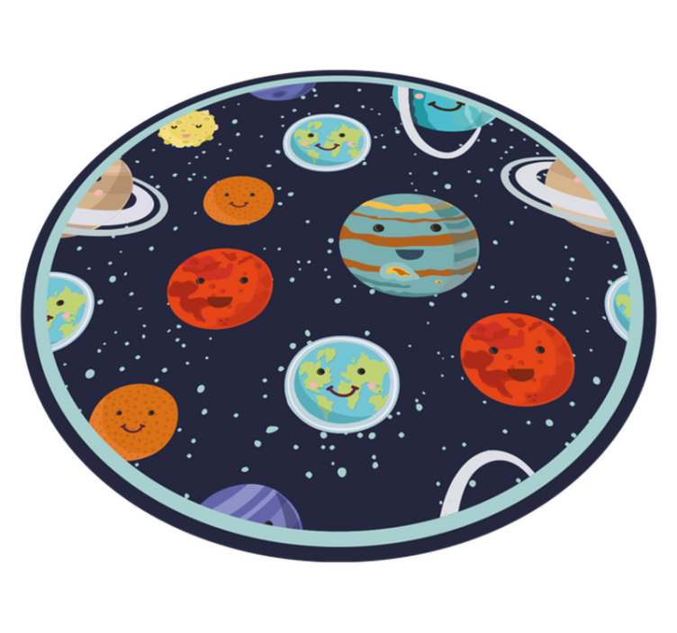 Smiling Planet Solar System kids vinyl rug - TenStickers
