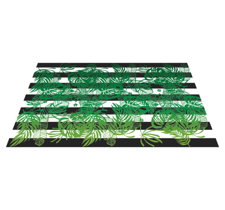 Tropical leaf patterns vinyl rug - TenStickers