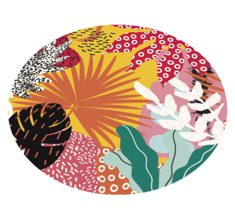 Tropical Botanical Harmony vinyl carpet roses - TenStickers