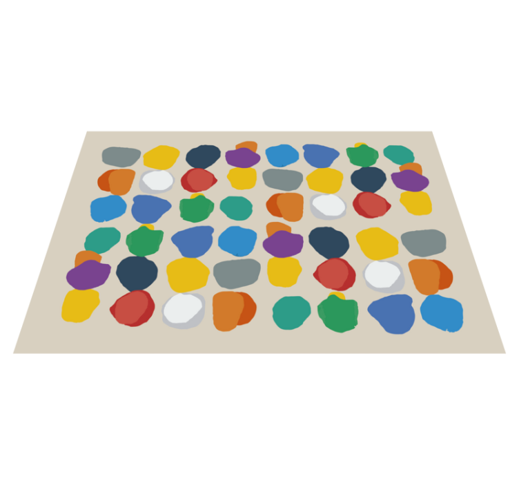 Colorful Pebble Shapes geometric vinyl rugs - TenStickers