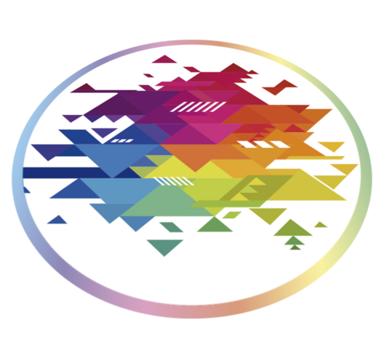 Colourful shapes geometric vinyl rug - TenStickers