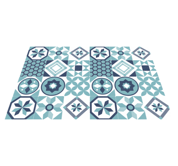 dark blue ornaments tile carpet - TenStickers