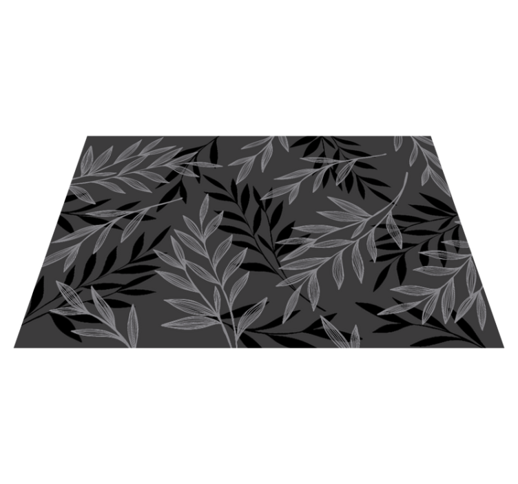 Leafy Silhouette floral vinyl rug - TenStickers