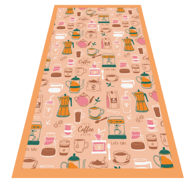 Cafeteria Collage kitchen vinyl rug - TenStickers