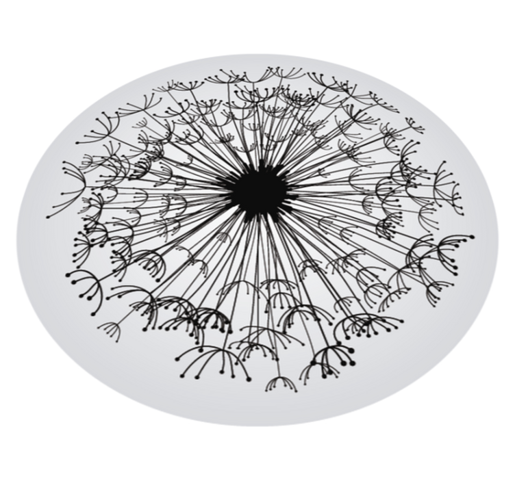 Dandelion Silhouette floral vinyl rug - TenStickers