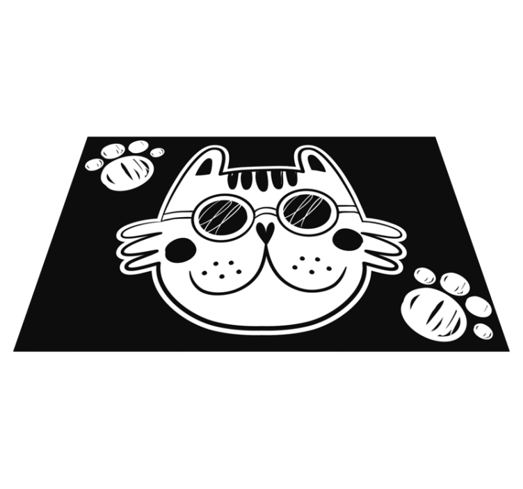 Cartoon Cat Illustration kids vinyl rug - TenStickers