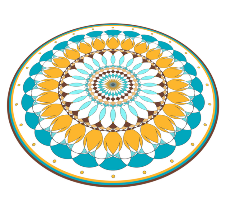 Mandala vinyl rug with concentric circles design - TenStickers