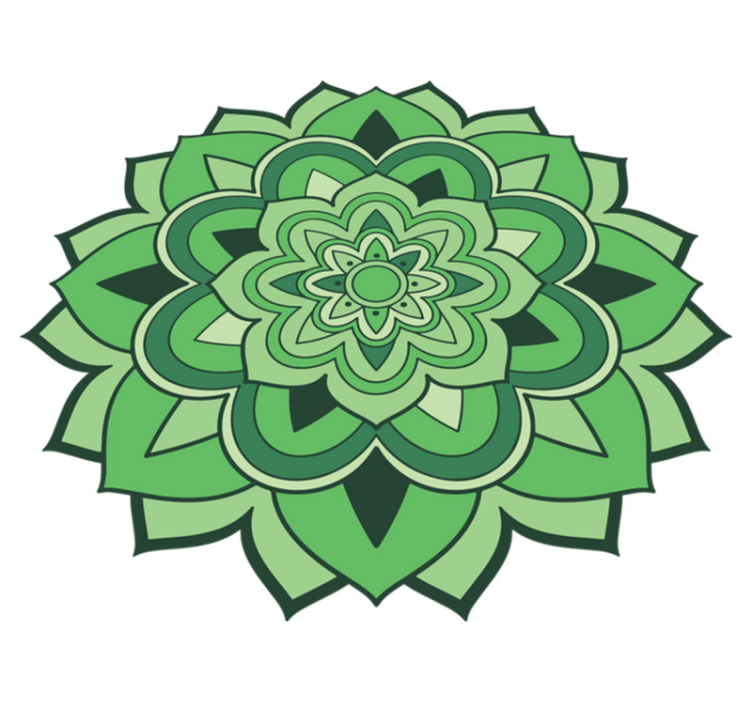 Mandala vinyl rug green mandala emblem - TenStickers