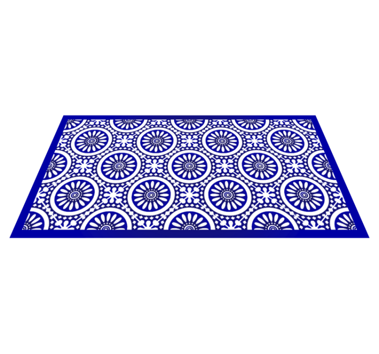 Mandala vinyl rug with circled mandala design - TenStickers