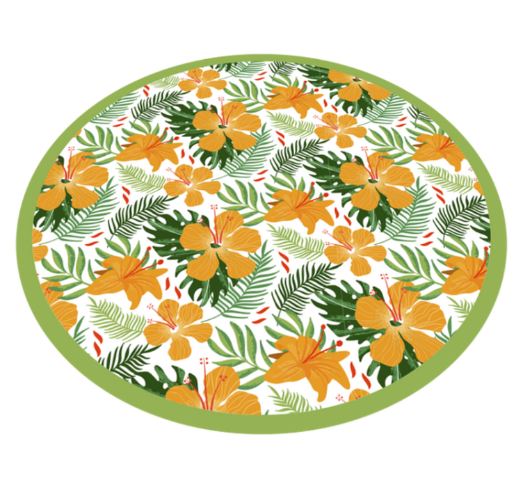 Tropical Bloom Unity floral vinyl rug - TenStickers