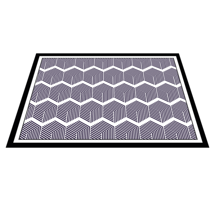 Cubist Contrast geometric vinyl rug - TenStickers