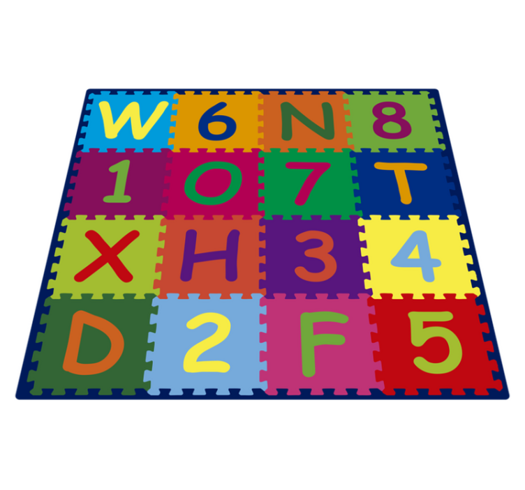 Letter Puzzle alphabet vinyl rug - TenStickers