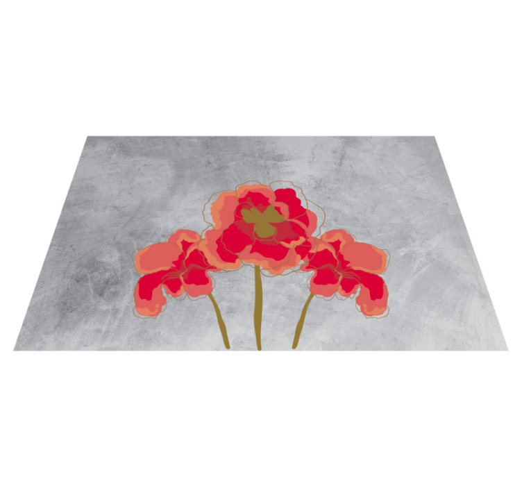Blooming Floral Trio floral vinyl rug - TenStickers