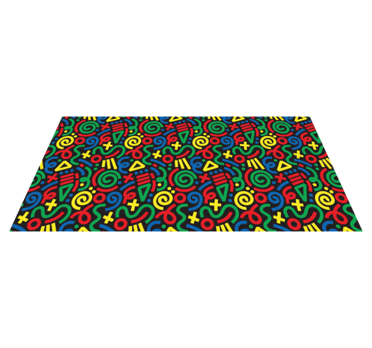 Vibrant Puzzle Pattern gaming vinyl rug - TenStickers