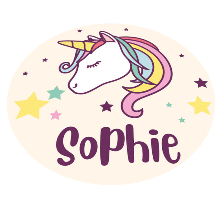 unicorn with name personalised mat - TenStickers