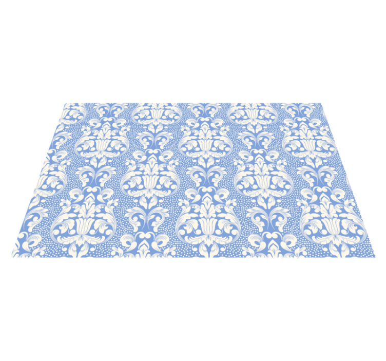 damask tile in blue tones modern rug - TenStickers