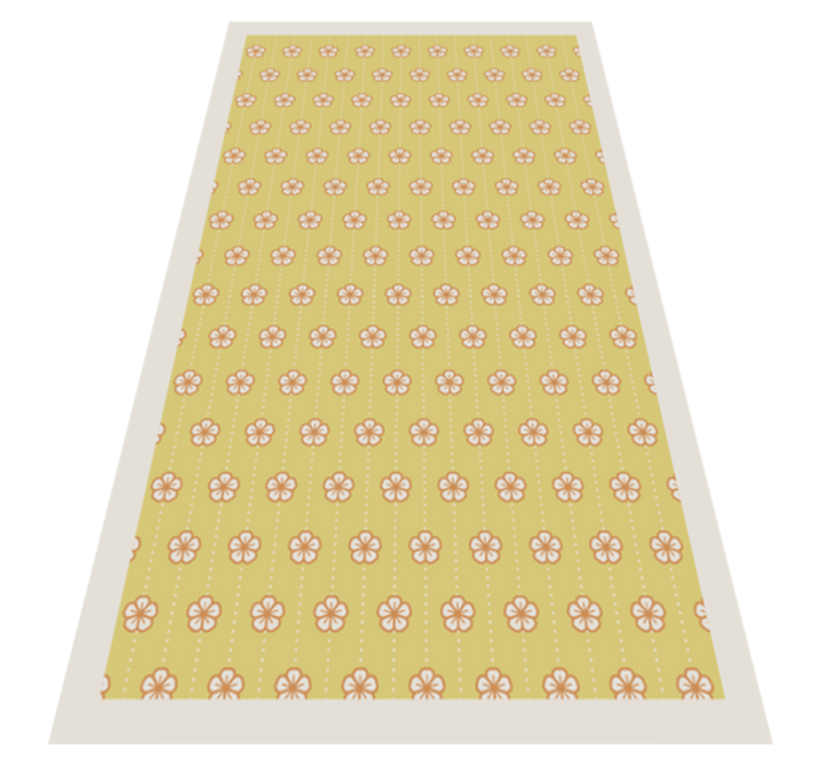 Botanical Kitchen Essential floral vinyl rug - TenStickers