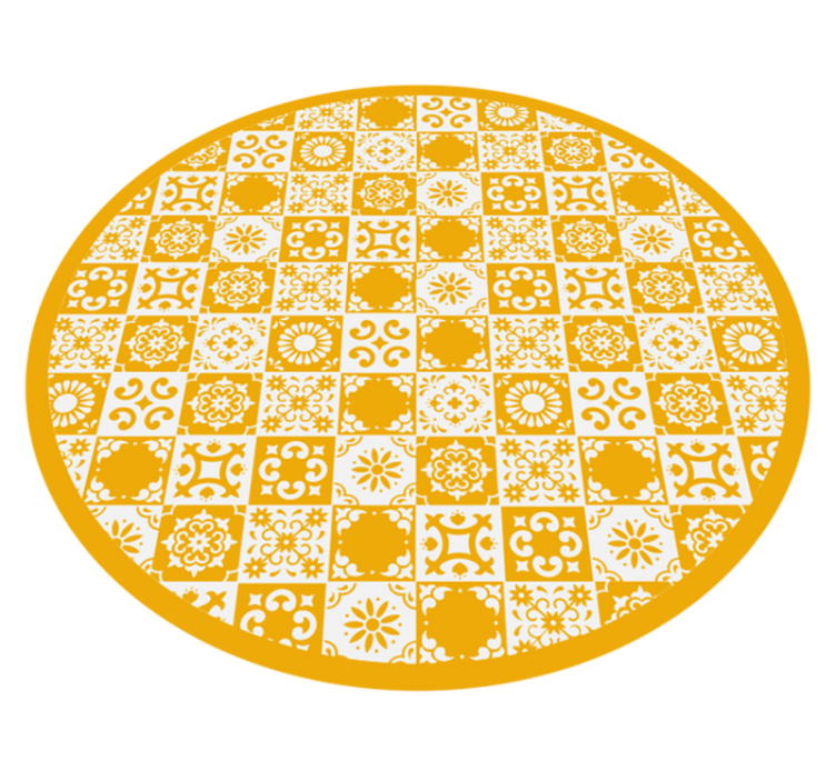 Ornate Circular Mosaic tile vinyl rug - TenStickers