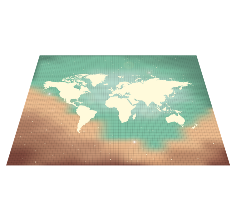Global Map Artwork world map vinyl rug - TenStickers