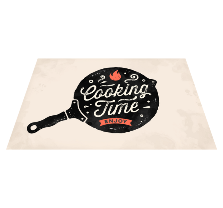 Cooking Time Enjoy kitchen vinyl rug - TenStickers
