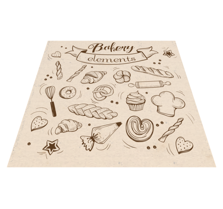 Bakery Themed Illustration kids vinyl rug - TenStickers