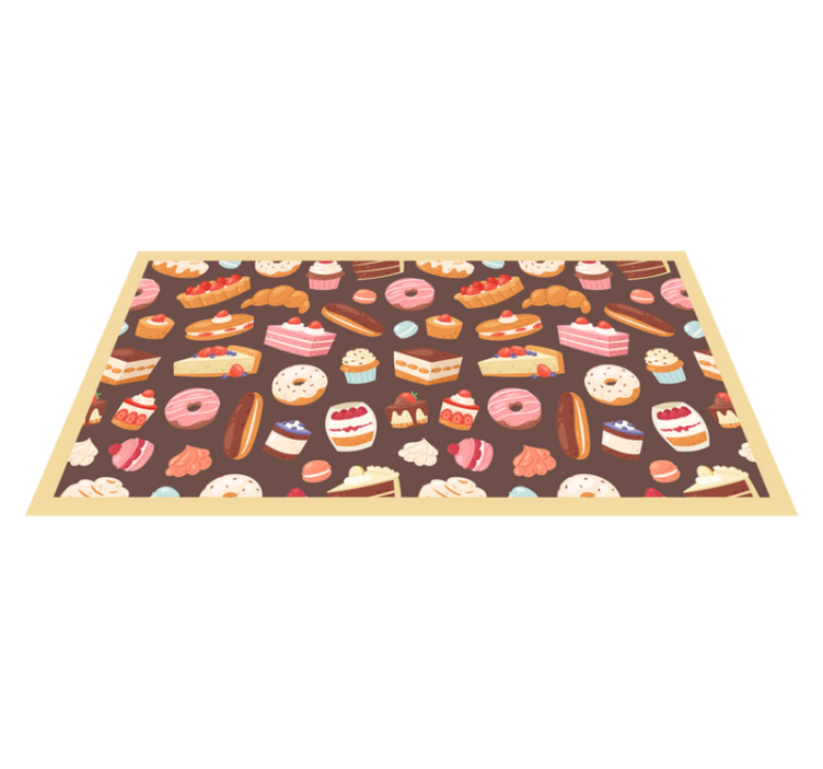 Sweet Treats Pattern kids vinyl rug - TenStickers