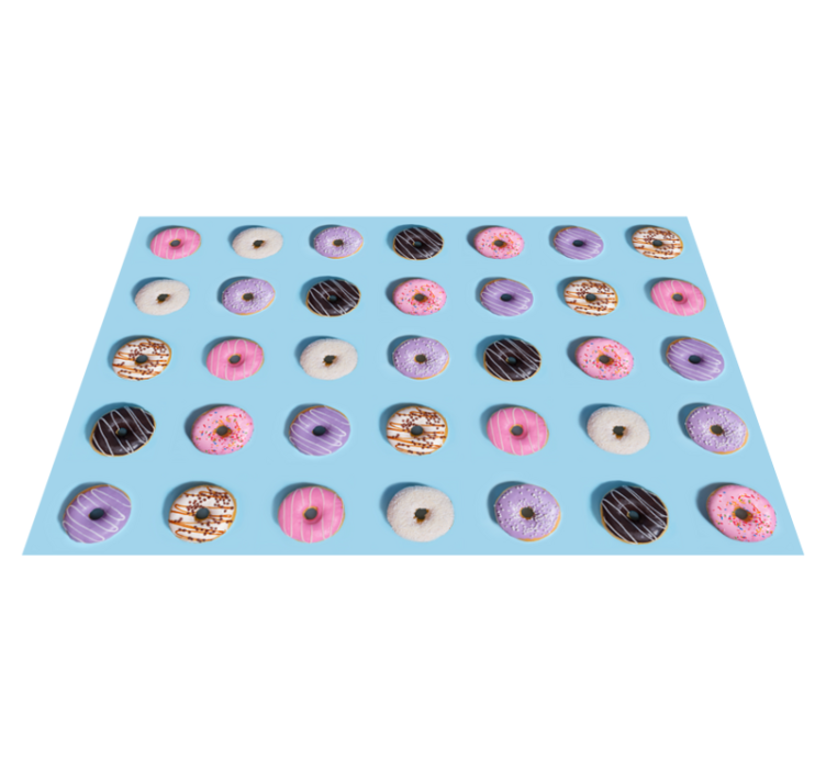 Donut Pattern Surface kids vinyl rug - TenStickers
