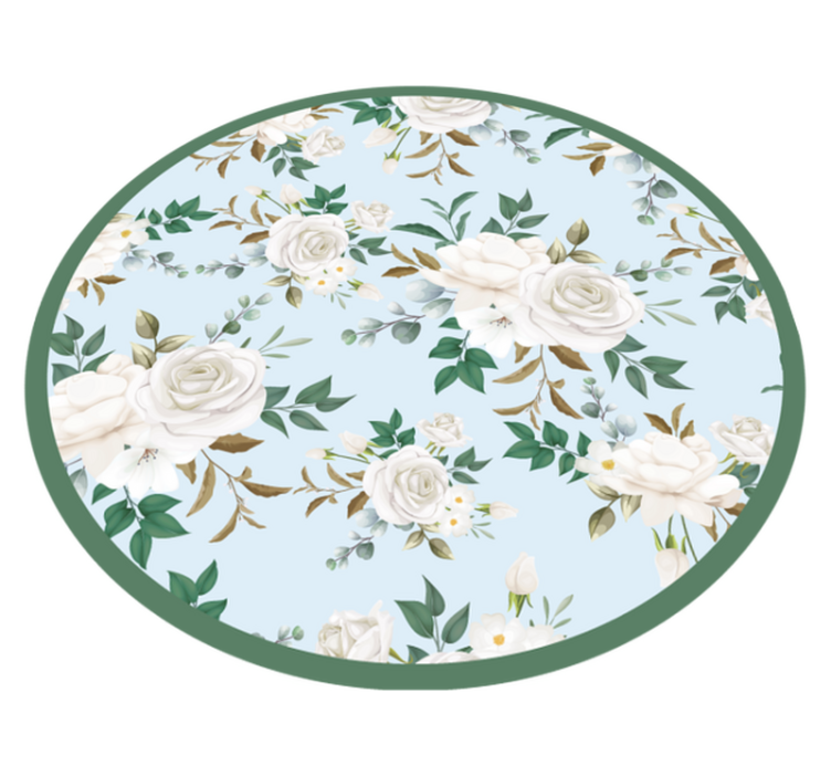 Botanical Round Arrangement floral vinyl rug - TenStickers