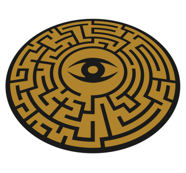 Labyrinth Eye Symbol gaming vinyl rug - TenStickers