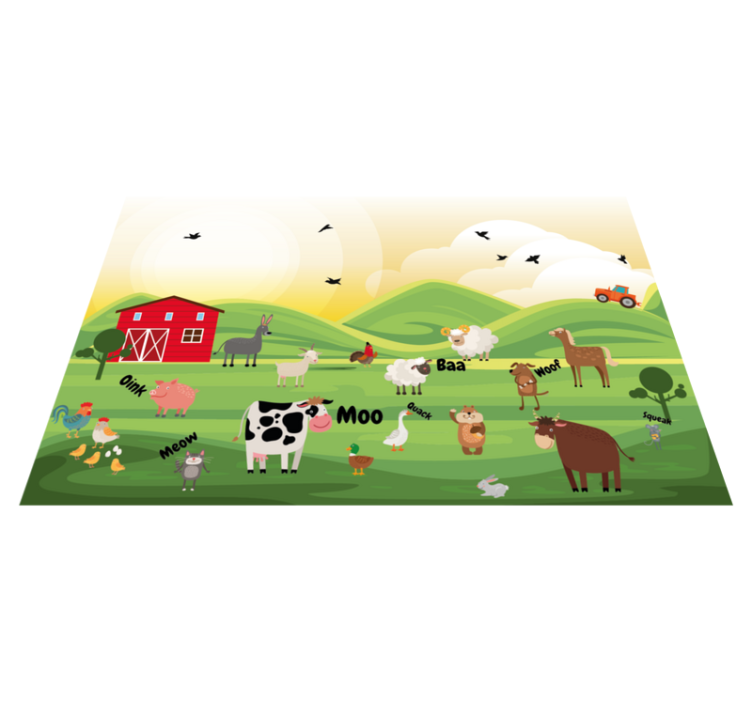 Farm animals and noises animal rug - TenStickers