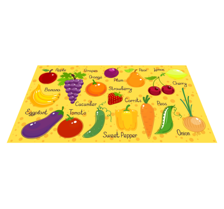 Vegetables with names  kitchen floor tiles - TenStickers