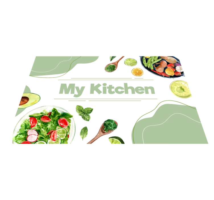 My Culinary Segment kitchen vinyl rug - TenStickers