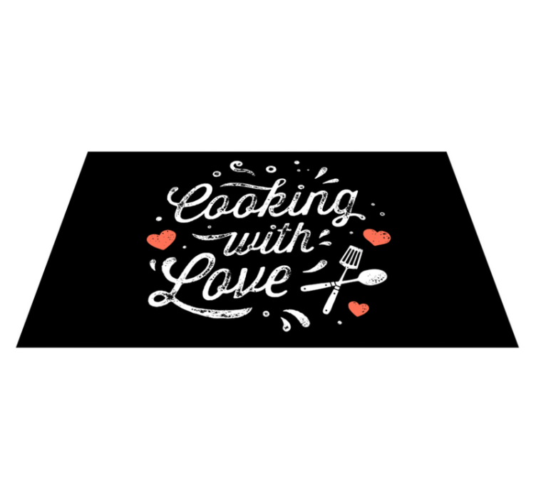 Cooking Love Affair custom vinyl rug - TenStickers