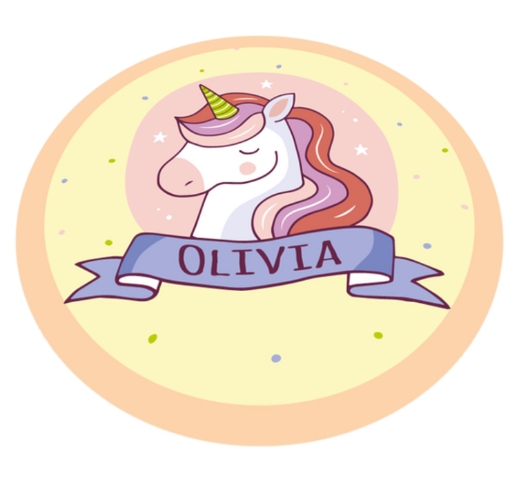 unicorn with customisable name animal rug - TenStickers
