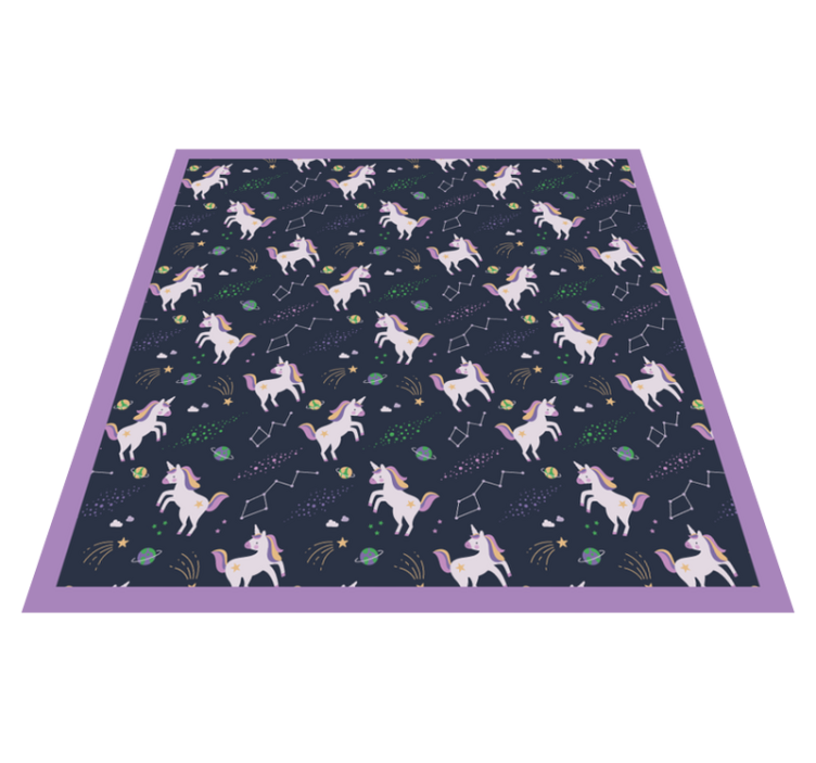 Unicorn Fantasy Playtime kids vinyl rug - TenStickers