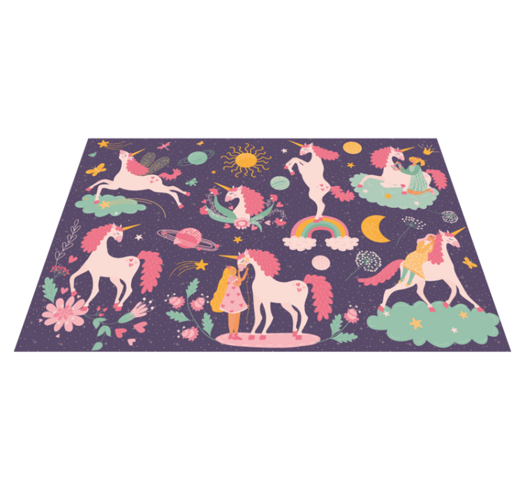 cute unicorn alone nature animal rug - TenStickers
