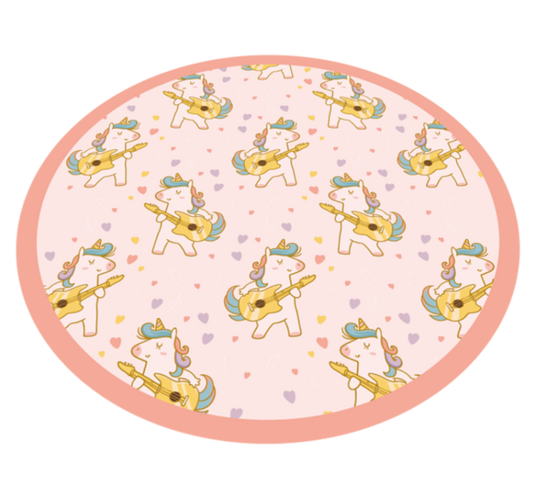 Unicorn Dance Circle kids vinyl rug - TenStickers