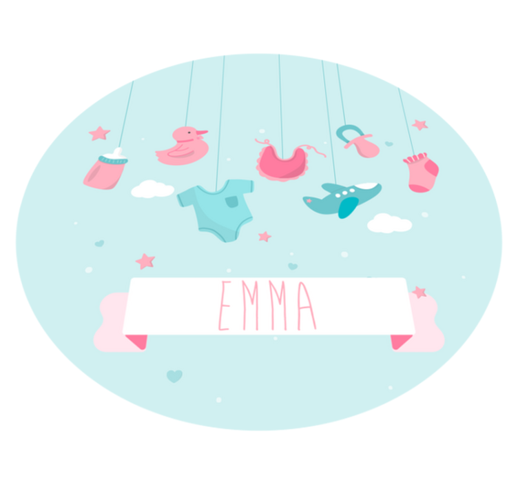 Personalized baby girl born personalised mat - TenStickers