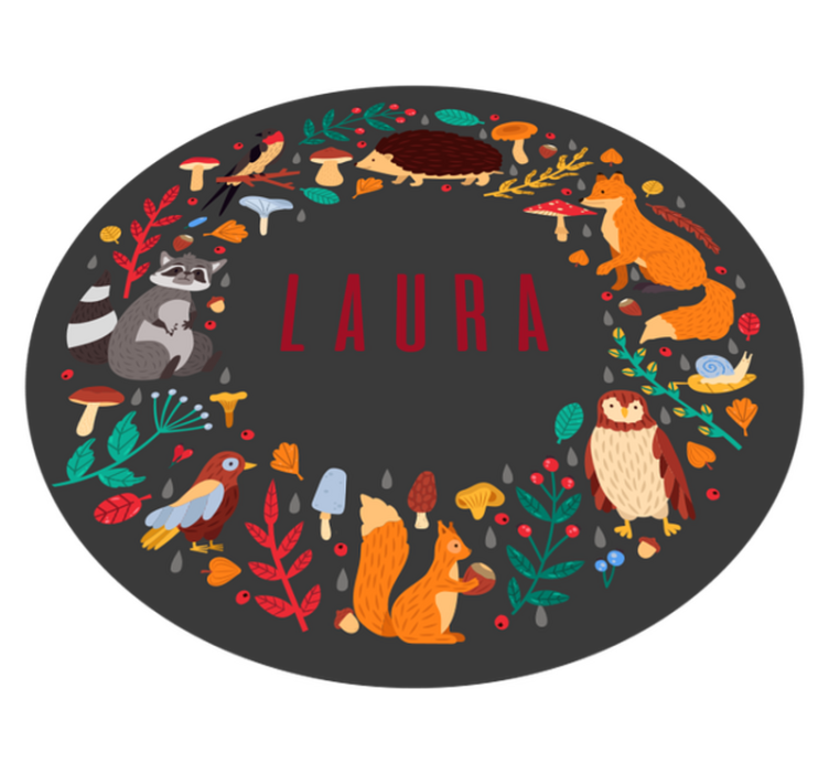 Personalized Woodland nursery vinyl rug - TenStickers