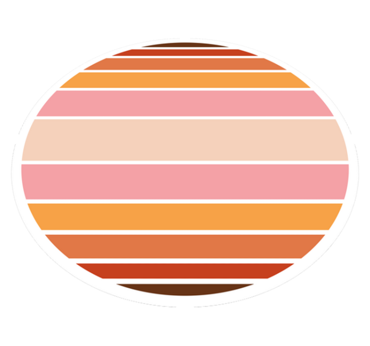 Striped Oval Design stripes vinyl rug - TenStickers