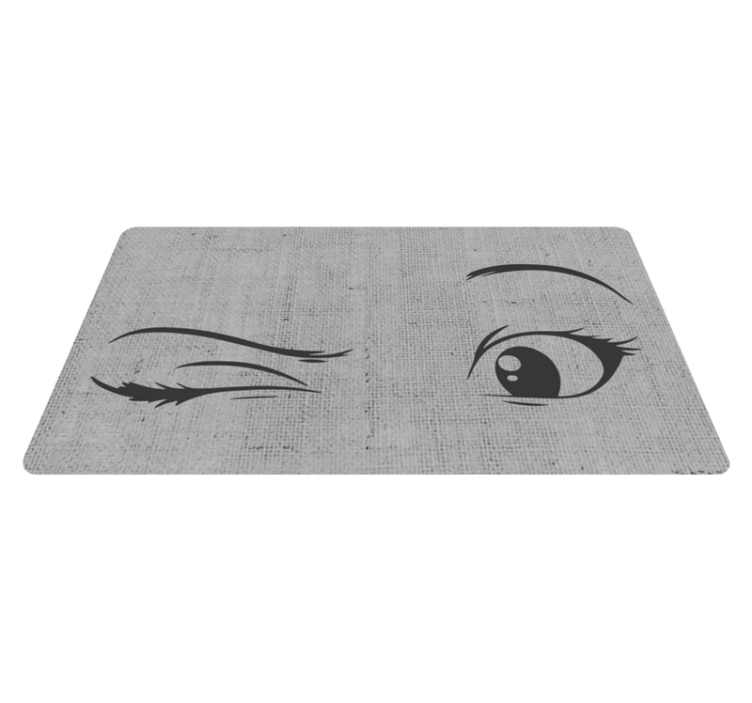 Artistic Eyeliner Sketch teenage bedroom vinyl rug - TenStickers
