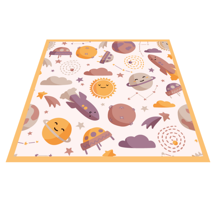 Playful Space Theme kids vinyl rug - TenStickers