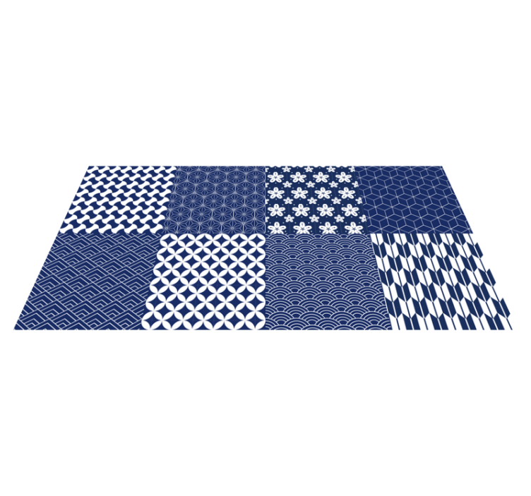 Geometric vinyl rug geometric tile set - TenStickers