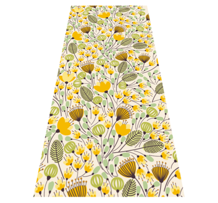 Yellow floral lace floral vinyl rug - TenStickers