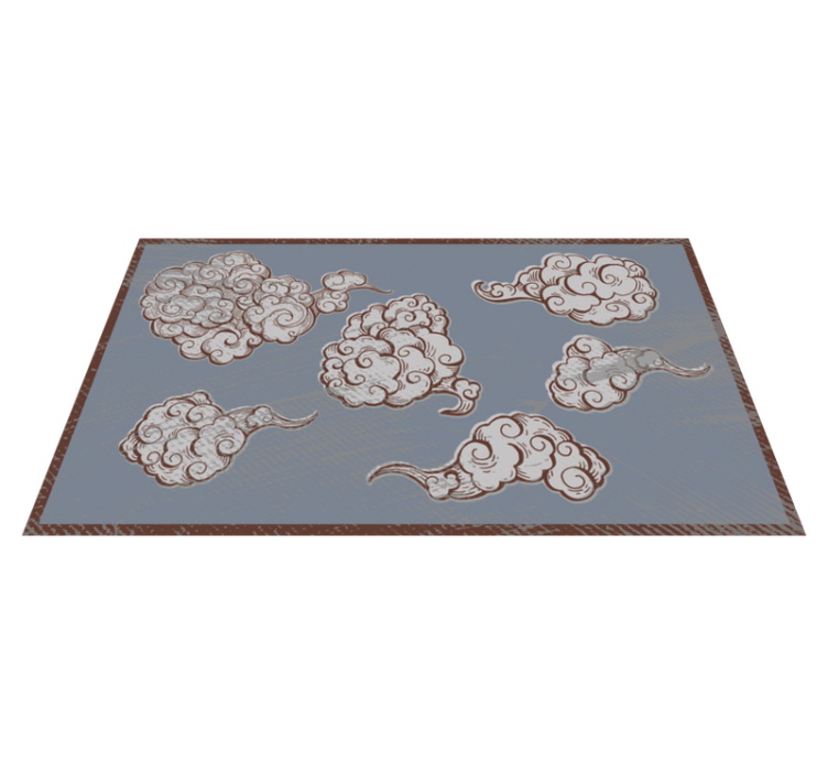 Ornate Cloud Motifs bedroom vinyl rug - TenStickers
