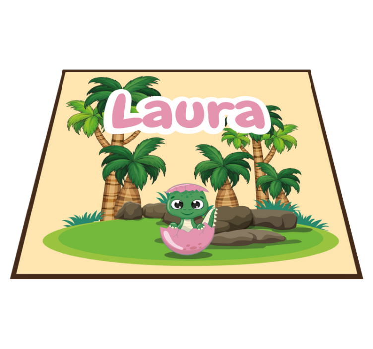 Personalized Dinosaur Scene custom vinyl rug - TenStickers