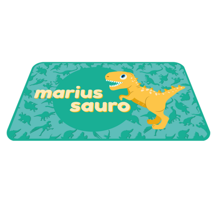 Dinosaur Personalized kids vinyl rug - TenStickers