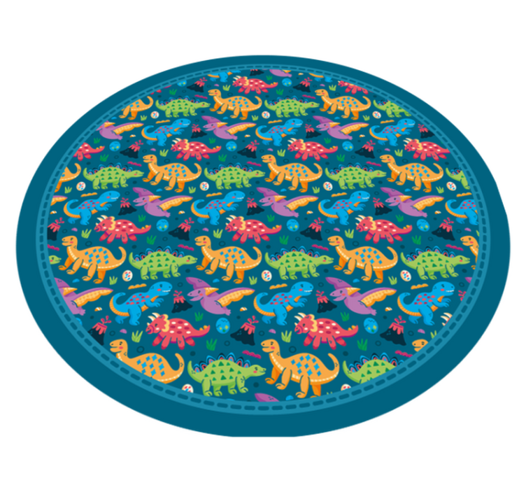 Colorful dinosaurs vinyl rug - TenStickers